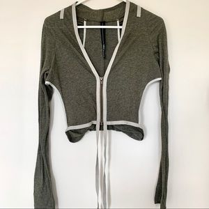 Zip up delicate top with side and back cut outs